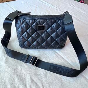 DKNY Quilted Black Puffer Crossbody Bag